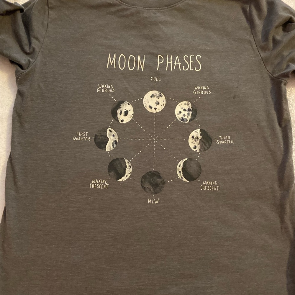 Cat and Jack boys t-shirt from Target.   Moon phases print on front.